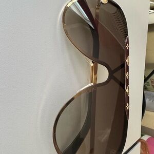 Louis Vuitton Gold Frame Sunglasses with Brown Lenses